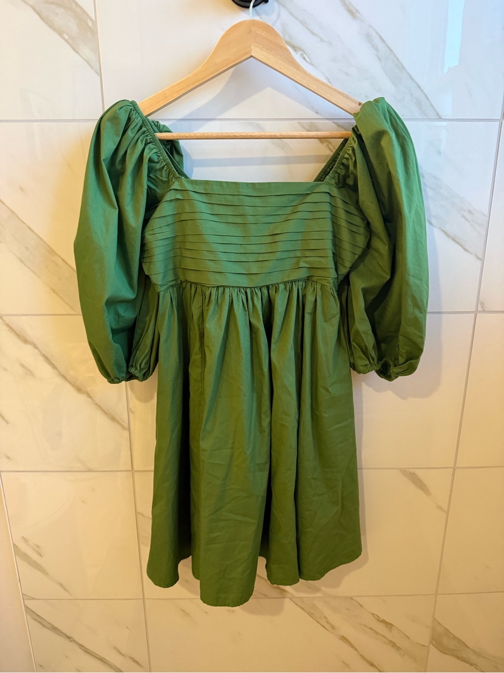 Abercrombie & Fitch Green Strapless Pleated Mini Dress
